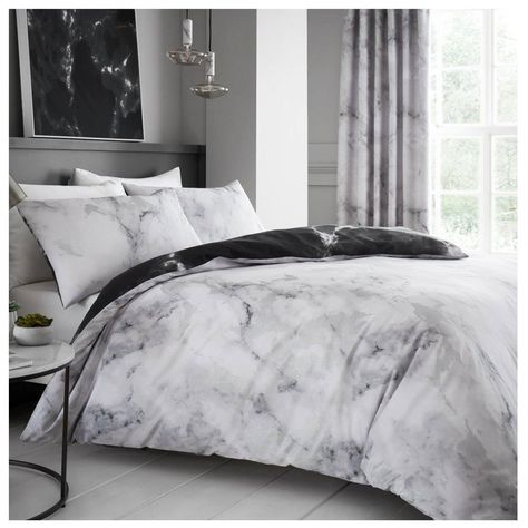 Gaveno Cavailia Luxurious MARBLE Bed Set with Duvet Cover and Pillow Cases, Polyester-Cotton, White, Double: Amazon.co.uk: Kitchen & Home Marble Bedding, Marble Bedroom, Marble Duvet Cover, Textured Duvet Cover, Textured Duvet, Apartment Bedding, Bedding Sets Online, Luxury Bedding Sets, King Bedding Sets