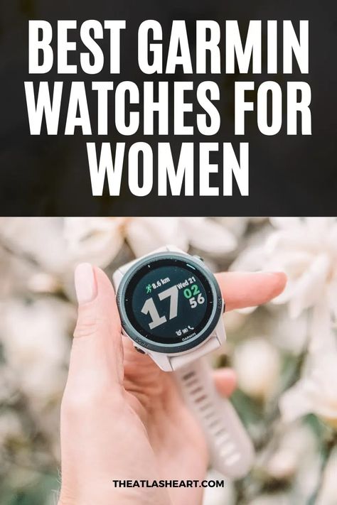 The best Garmin watches for women, no matter what activity you're into. Garmin makes watches for everyone, no matter your budget or favorite activity. If you're ready to take your fitness to the next level click through to find your perfect Garmin watch. #garmin #smartwatch #sportswatch #women #fitnesswatch #gpswatch #runningwatch #garminwomen #garminfenix #garminforerunner #garminlily #garminvivomove #bestgiftwatches Sport Watches Women, Best Smart Watch For Women, Garmin Lily, Smart Watches, Garmin Watch Aesthetic, Garmin Instinct, Everyone Watches Womens Sports, Garmin Venu 2s, Garmin Lily Watch