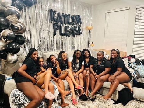 21 Sleepover Party, Pajama Party For Adults, Pajama Party Ideas For Women, Pajama Party Grown Up Black Women, Pajama Sleepover Party, Caresha Please Party, Birthday Pajama Party Girls Night, Sleepover Themes For Adults, Caresha Please Theme Party