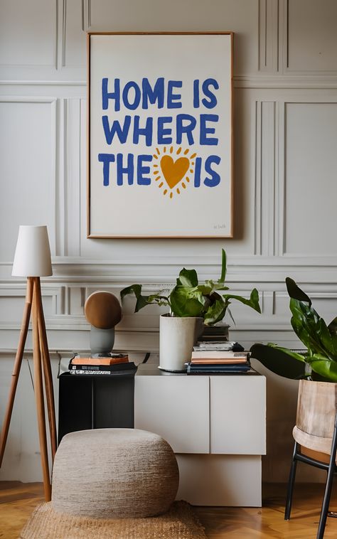 Home Is Where The Art Is, Lounge Artwork Ideas, Room Decor Inspo Wall Art, Living Room Wall Prints, Home Is Where The Heart Is, Painting Ideas Family, Family Art Ideas, Living Room Wall Art Ideas, Lounge Wall Art