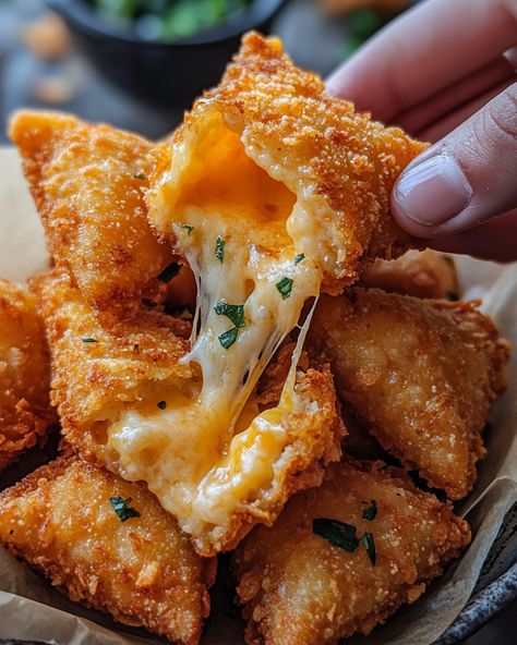 Delicious Fried Cheese Stuffed Doritos Recipe: Quick & Cheesy Snacks! Fried Cheese-stuffed Doritos, Cheese Curls Recipes, Cream Cheese Stuffed Doritos, Cheezit Recipe Ideas, Yummy Salty Snacks, Cheesy Finger Foods, Cheese Stuffed Doritos, Deep Fried Finger Foods, Easy Things To Make Food Snacks