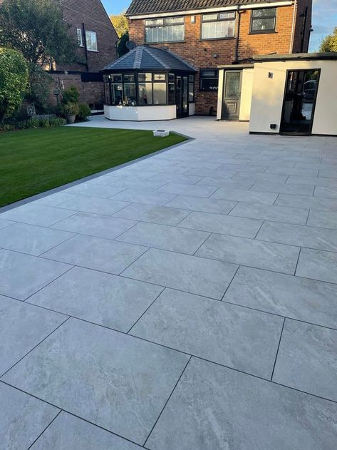 Pavers For Patio Outdoor Living, Driveway Parking Ideas, Floor Outdoor, Concrete Paving Ideas, Outside Patio Flooring Ideas, Paving Stone Ideas, Garage Tiles Ideas Outdoor, Patio Cement Floor Ideas, Driveway Flooring