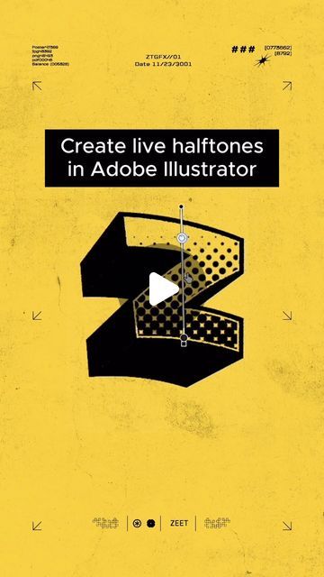 ZEET on Instagram: "Type Tricks [Z] - Live halftones in Adobe Illustrator.  . . . . . . . . #graphicdesign #graphicdesigndaily #graphicdesigntips #designtips #designtutorial #adobeillustrator #adobeillustratortutorial #adobeillustratortips #illustratortips #typography #typographydesign #bitmap #36daysoftype #36daysoftype_z #graphicdesigncentral #typographyart #typographyinspiration #howto" Adobe Illustrator Tricks, Adobe Illustrator Ideas Graphic Design, Typography Design Tutorial Illustrator, Halftone Typography, Halftone Tutorial, Layered Typography, Typography In Illustrator Tutorial, Illustrator Tricks, Halftone Illustration