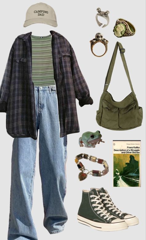 Avacore Outfits, 90s Fall Fashion Grunge, Old School Aesthetic Outfit, Fall Grunge Outfits 90s, Y2k Fashion 90s, Frog Inspired Outfit, Retrocore Outfits, 90s Vibes Outfit, 90s Grunge Summer Outfits