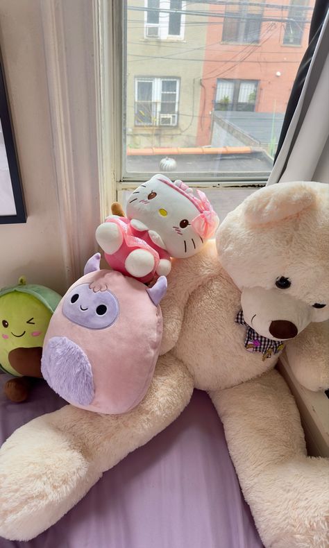 #plushies #decor #stuffedanimal #squishmallows #aesthetic #teddybear Plushies Decor, Squishmallows Aesthetic, Aesthetic Shop, Kawaii Plushies, Stuffed Animals, Hello Kitty, Teddy Bear, Animals, Quick Saves