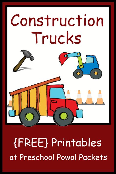 AWESOME {FREE} construction themed preschool printables!! Games, math, language arts, and more! Perfect for preschool and kindergarten!! Construction Creative Art Preschool, Building Preschool, Construction Vehicles Printables, Construction Preschool, Construction Activities Preschool, Construction Theme Classroom, Construction Theme Preschool, Math Language, Preschool Construction