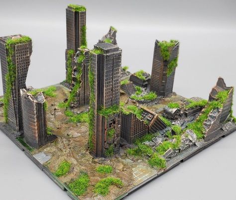 A 3D printed diorama of a post-apocalyptic city!  Want to unleash your inner creativity and make something similar? Visit http://shop.bionicinventor.com?utm_content=buffer7084b&utm_medium=social&utm_source=instagram.com&utm_campaign=buffer and get started!   by u/mvrckcompany (Reddit) Post Apocalyptic Diorama, Post Apocalyptic Buildings, Apocalyptic Diorama, Diorama City, City Diorama, Apocalyptic City, Post Apocalyptic Games, Post Apocalyptic City, Aquascape Design