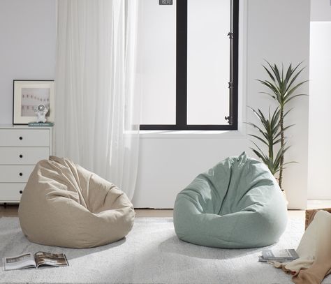 Bean Bags In Bedroom, Room Ideas With Bean Bags, Chairs To Put In Bedroom, Bean Bag In Bedroom Ideas, Bean Bag Living Room Small Spaces, Small Bean Bag Chair, Cute Beanbag Chairs, Beanbag Bedroom, Cute Beanbag