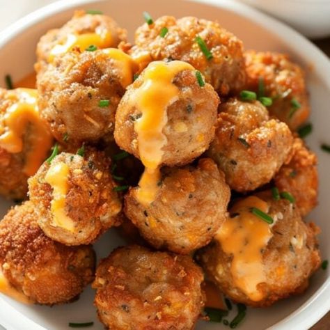 Cheddar Bay Sausage Balls (Just 4 Ingredients) Cheddar Bay Sausage Balls, Cheesy Sausage Balls, Sausage Balls Recipe, Sausage Biscuits, 2023 Recipes, Keto Appetizers, Pour Paintings, Good Recipes, Cap Art