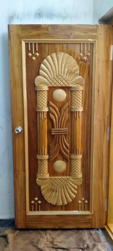 Darvaja Ka Design Home, Wood Main Door Design, Teak Wood Main Door Design, Teak Wood Main Door, Wood Main Door, Single Main Door Designs, Main Door Design Photos, Teak Doors, Exterior Door Designs