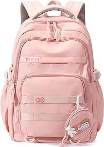 Armbq Kids Backpack for Girls Aesthetic School Backpack for Teen Girls Elementary Middle School Bookbag Pink Girls Back Pack School Bags For Girls Student, School Bags College, Bags College, School Bag College, Travel Laptop Backpack, Simple Backpack, Backpack For Teens, Unisex Backpack, Lightweight Backpack