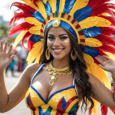 Premium AI Image | There is something special and unique about a beautiful Colombian woman in a carnival costume Perha Columbian Girls, Colombian Woman, Colombian Girls, Colombian Culture, Colombian Women, School Frame, Carnival Costume, Tutu Costumes, Carnival Costumes