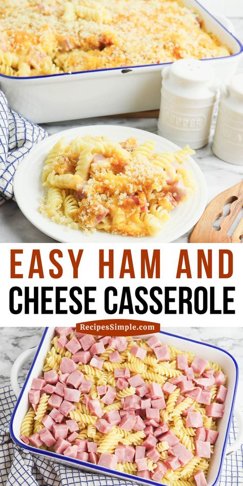 Recipes With Diced Ham, Ham Pasta Recipes, Ham And Cheese Pasta, Ham Dinner Recipes, Ham And Cheese Casserole, Ham And Noodle Casserole, Ham Casserole Recipes, Ham Dishes, Ham Dinner