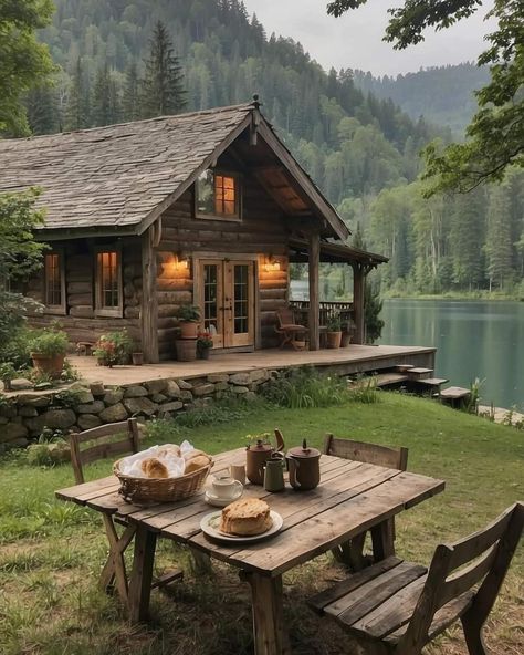 Cottage In The Middle Of The Forest, Cabin In The Middle Of The Woods, Cabin Land Sara Underwood, Cabin On A Mountain, Hidden Cabin In The Woods, Home In Pine Forest, Fall Cabins In The Woods, Cabin In The Forest Aesthetic, Cottage In The Country