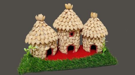 DIY Birds House With Pista Shell | DIY Birds Nest | Room Decoration Idea | DIY Pista Shell Crafts - YouTube Art And Craft With Pista Shell, Pistachio Crafts Shells Diy, Craft With Pista Shell, Pista Shell Crafts Ideas On Wall, Pista Shell Crafts Ideas, Pista Shell Art, Diy Birds Nest, Shell Crafts Kids, Nest Room