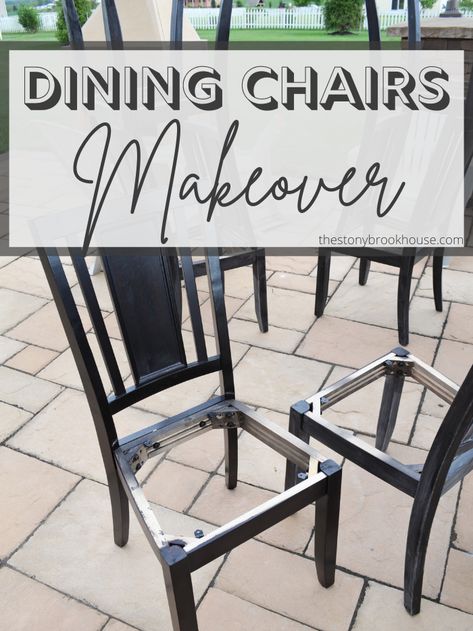 Dining Chairs Makeover How To Update Dining Room Chairs, Refurbish Dining Chairs, Refurbishing Dining Chairs, Diy Reapolstering Chairs Dining Rooms, Upholster Dining Room Chairs Diy, Painted Dining Chairs Ideas, Refabricing Chairs Diy, Repainted Table And Chairs, Updating Dining Room Chairs