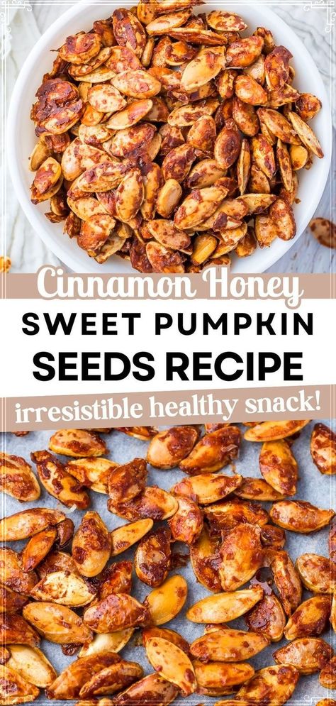 Learn how to make sweet roasted pumpkin seeds using your air fryer with this simple recipe. Quick, easy, and delicious, these seeds provide a crispy, sweet snack that’s ideal for enjoying on a cool autumn evening. Sweet Pumpkin Seeds Recipe, Pumpkin Seed Recipes Sweet, Cinnamon Pumpkin Seeds, Easy Pumpkin Seeds, Pumpkin Seed Recipes Roasted, Perfect Pumpkin Seeds, Roasting Pumpkin, Homemade Pumpkin Seeds, Pumpkin Seeds Baked