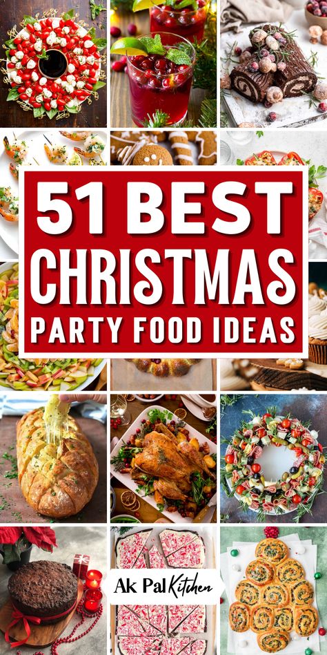 Elevate your holiday party food with our easy Christmas party food ideas! Discover a world of holiday appetizers and Christmas finger foods that will impress your guests. From festive Christmas desserts, treats, and snacks to holiday drinks and beverages, there are plenty of Christmas recipes. Explore creative holiday recipes for your Christmas party menu, including main dishes, Christmas side dishes, and New Year appetizers. Unleash the holiday magic with our Christmas party foods. Natal, Essen, Christmas Side Dishes, Christmas Party Food Ideas, Christmas Party Menu, Christmas Finger Foods, Christmas Party Snacks, Christmas Potluck, Christmas Sides