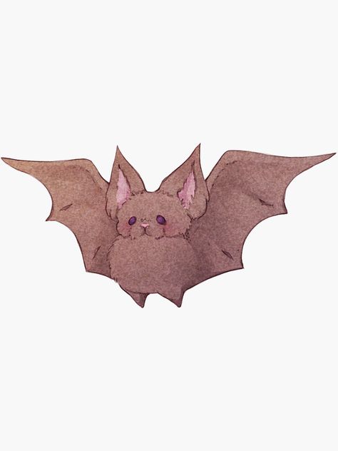 "Cute Fluffy Bat Friend " Sticker by Fairydrop | Redbubble Fairydrop Art, Cute Bat Drawing, Cottagecore Drawing, Kawaii Bat, Cute Bats, Bat Art, Cute Bat, Dessin Adorable, Cute Animal Drawings