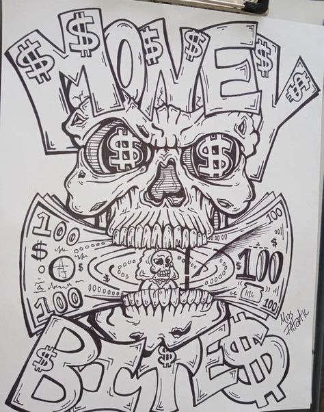 Cool Designs Art, Skull Pencil Drawings, Gangsta Tattoos Gangsters Drawings, Crazy Art Drawings, Mafia Tattoo Gangsters, Doughboy Tattoo, Mob Drawing, Tattoo Designs Drawings Sketches, Full Page Drawings