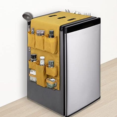 Amazon.com: SWISSELITE Mini Fridge Caddy Organizer,Over the Fridge Storage Organizer,Fridge Caddy Hanging Organizer Waterproof with 18 Pockets for Dorm Kitchen Office Home: Home & Kitchen Over The Fridge Storage, Organizer Fridge, Over The Fridge, Create Storage, Dorm Kitchen, Caddy Organizer, Fridge Storage, Fridge Organization, Horse Trailer