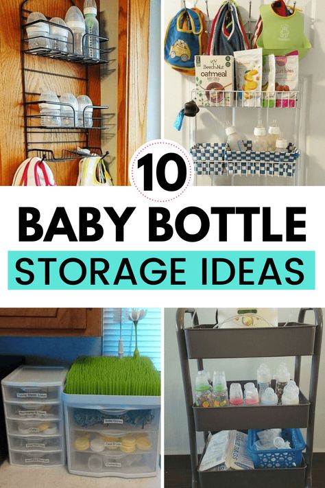 It’s easy, inexpensive and really does the job at keeping your bottle station organized. Your babe won’t be using bottles forever, so if you want to cut down on costs, this is a great idea. Pumping Parts Storage, Counter Bottle Organization, Newborn Bottle Station, Bottle Parts Organization, Bottle Drawer Organization, Bottle And Pump Part Organization, Kitchen Baby Bottle Organization, Newborn Kitchen Organization, Organize Baby Bottles In Kitchen