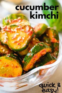 Vegan Cucumber, Quick Kimchi, Fresh Kimchi, Korean Food Side Dishes, Cucumber Kimchi, Recipes From Scratch, Quick Vegan, Korean Side Dishes, Kimchi Recipe