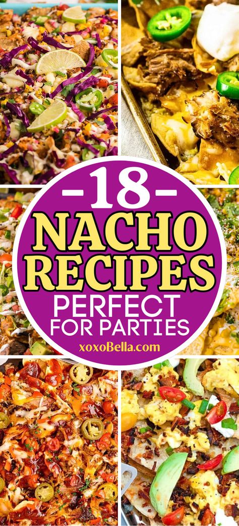 Nachos recipes Nacho Potluck, Nacho Chips Recipe Dinners, The Best Nachos Recipes, Nachos Recipe With Queso, Super Nachos Recipe, Best Homemade Nachos, Different Kinds Of Nachos, Nacho Ideas Recipes, Nachos Toppings Ideas