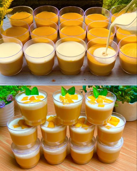 Puding Cup Kecil, Puding Mangga, Messy Kitchen, Western Food, Flan, Yogurt, Food Photography, Food And Drink, Dessert