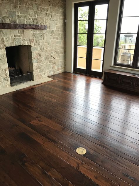 Black Walnut Floors, Moody Flooring, Dark Walnut Floors Living Room, Walnut Floors Living Room, House Flooring Ideas, Hardwood In Kitchen, Dark Walnut Floors, Dark Brown Wood Floors, Modern Victorian Decor