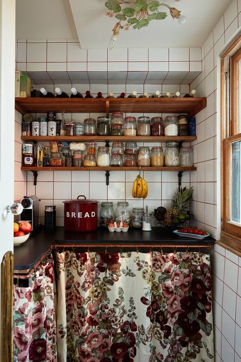 Matilda Goad's renovation of a London House | House & Garden Tiny Pantry, Paint And Paper Library, Classic Kitchen, London House, Victorian Terrace, Granny Chic, White Tiles, Eclectic Home, Walk In Pantry