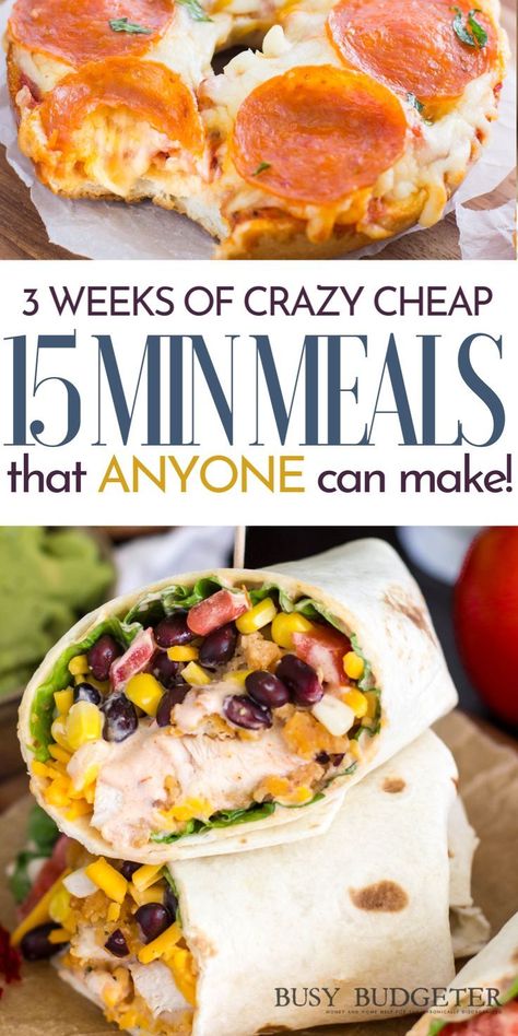 Easy 15 Minute Meals, 15 Min Meals, Dinners Ideas, Easy Cheap Dinners, Fast Dinner Recipes, Cheap Easy Meals, Dinner On A Budget, 15 Minute Meals, Fast Dinners