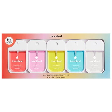 Limited Edition Power Mist Top Five Value Set - Touchland | Sephora Teacher Gift Guide, Different Scents, Sephora Skin Care, Gift Sets For Her, 16th Birthday Gifts, Fragrance Spray, Birthday List, Beauty Gifts, Top Five