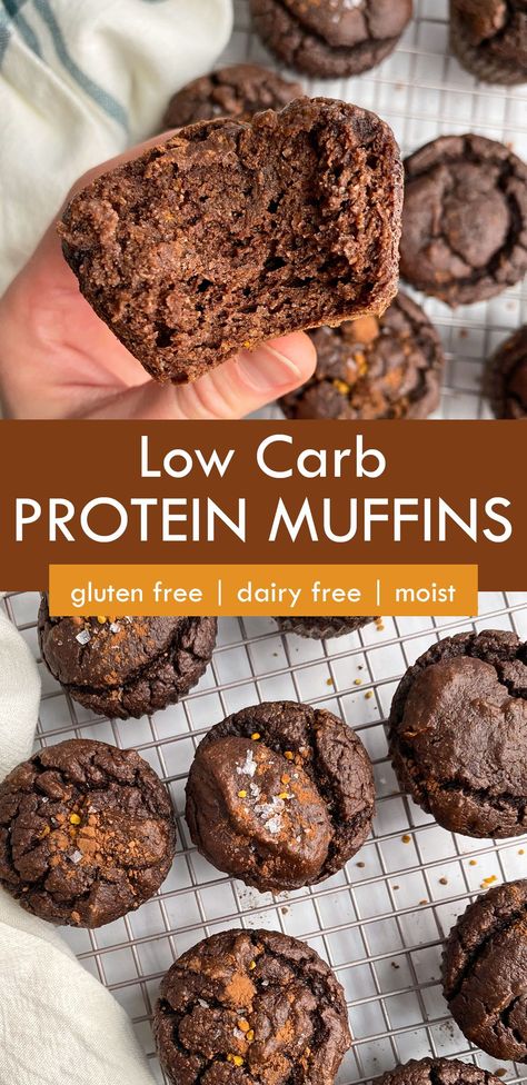 Low Carb Protein Muffins, Protein Muffins Low Carb, Gluten Free Protein Muffins, Protein Powder Muffins, Gluten Free Dairy Free Muffins, Chocolate Protein Muffins, High Protein Muffins, Dairy Free Protein, Low Carb Low Fat Recipes