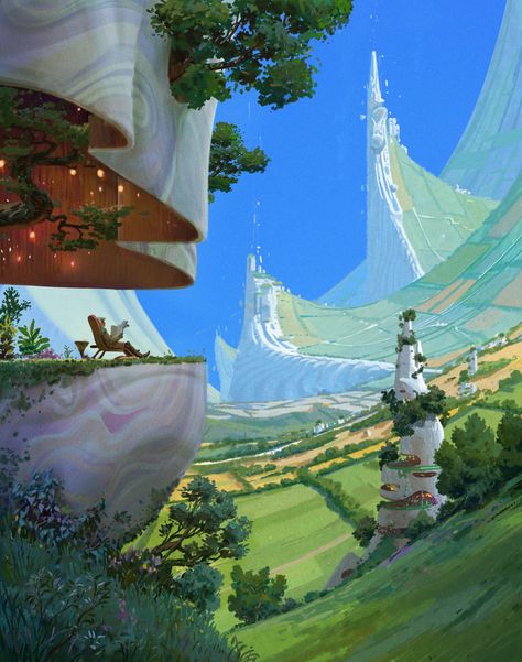 Sci Fi Landscape, Dream Landscape, Landscape Concept, 다크 판타지, Have Inspiration, Fantasy City, Fantasy Setting, Fantasy Places, Fantasy Art Landscapes