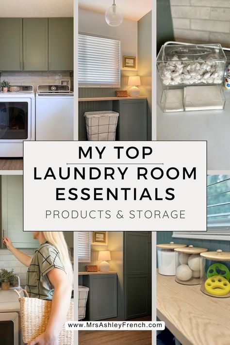 Here are my top laundry room essentials that you need! From my favorite laundry room products, to laundry room storage and organization, laundry room ideas, small laundry room solutions, natural laundry products, laundry room shelves, laundry room tips and more! Natural Laundry Room, Laundry Room Solutions, Shelves Laundry Room, Laundry Room Essentials, Farmhouse Laundry Room Ideas, Detergent Storage, Closet Room Organizer, Organization Laundry, Laundry Room Organization Storage