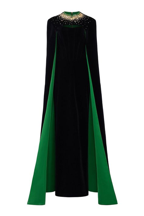 Cape sleeve velvet sheath dress - XS#blackdress #partydress #cocktaildress #littleblackdress #eveninggown Velvet Floor Length Dress, Velvet Gowns, Corset Gown, Long Cape, Knitwear Outfit, Happy Clothes, Strapless Bustier, Velvet Gown, Floor Length Dress