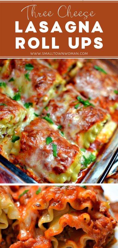 Cheese Lasagna Roll Ups, Three Cheese Lasagna, Lasagna Recipe Without Ricotta, Small Town Woman, Lasagna Roll Ups, Sausage Lasagna, Lasagna Roll, Lasagna Rollups, Cheese Lasagna