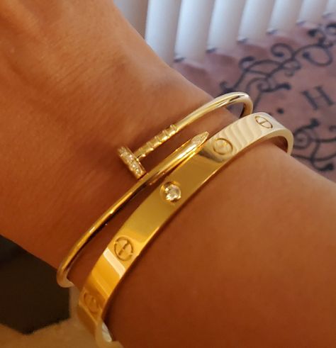 (1) *NEW* Cartier Small Juste un Clou with Diamonds | PurseForum Cartier Love Bracelet And Juste Un Clou, Cartier Juste Un Clou Bracelet Diamonds, Cartier Bracelet Women, Small Juste Un Clou Bracelet, Cartier Boutique, Cartier Juste Un Clou Bracelet, Jewelry Goals, Luxury Wishlist, Juste Un Clou Bracelet