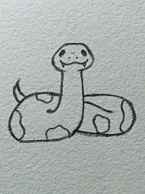 Snake Drawing, Easy Animal Drawings, Cute Easy Doodles, Goofy Drawing, Seni Dan Kraf, Cute Sketches, Fashion Sketch, Easy Doodles Drawings, Easy Drawings Sketches