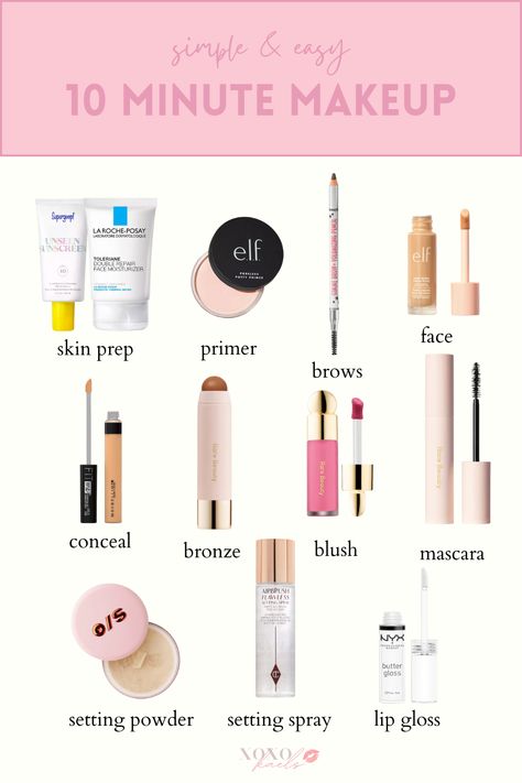 Enhance your natural beauty with these simple makeup steps! This simple 6 minute makeup routine is so easy, anyone can do it. It will look like you're not wearing makeup! #makeup #makeuptips #everydaymakeup #nomakeupmakeup #makeuplook #makeupinspo #naturalmakeup #beauty #beautytips #naturalbeauty 10 Minute Makeup, Quick Makeup Routine, Makeup Contouring, Simple Makeup Natural, Colour Corrector, Simple Everyday Makeup, Makeup Order, Daily Makeup Routine, Simple Makeup Tips