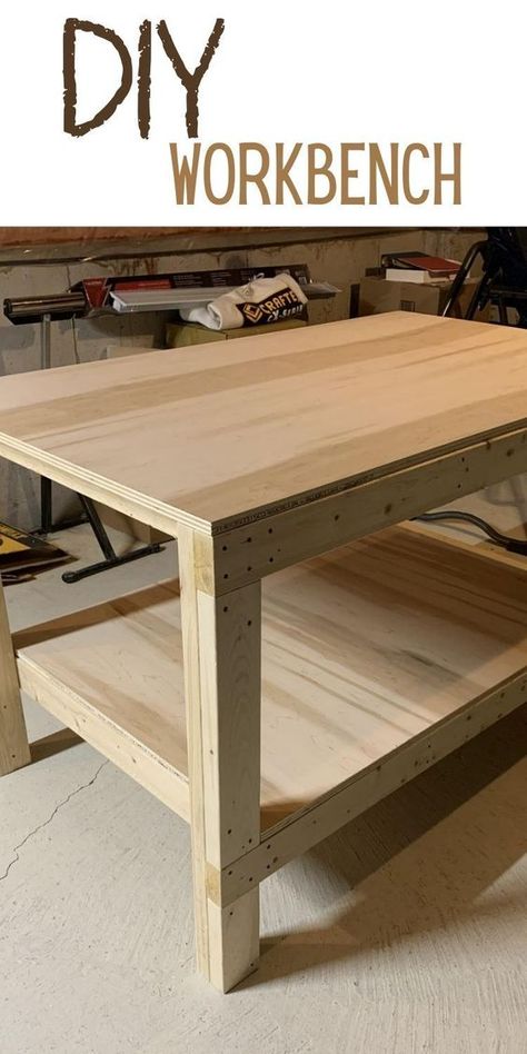 Work Benches Diy, Diy Workbench Top, Diy Small Workbench, Diy Outdoor Work Bench, Diy Work Table Garage, Small Work Bench Ideas, How To Make A Workbench, Diy Woodworking Table, How To Build A Workbench