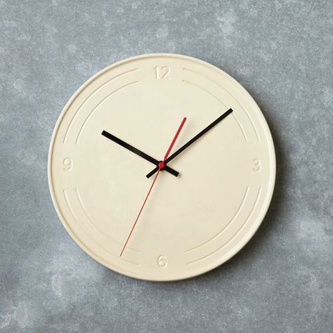 Industrial Ceramic Clock from West Elm Market | Remodelista Ceramic Clock, Industrial Clocks, Classic Clocks, Contemporary Wall Clock, London Kitchen, Kitchen Clocks, Ceramic Watch, Metal Cabinet, Craft Room Office