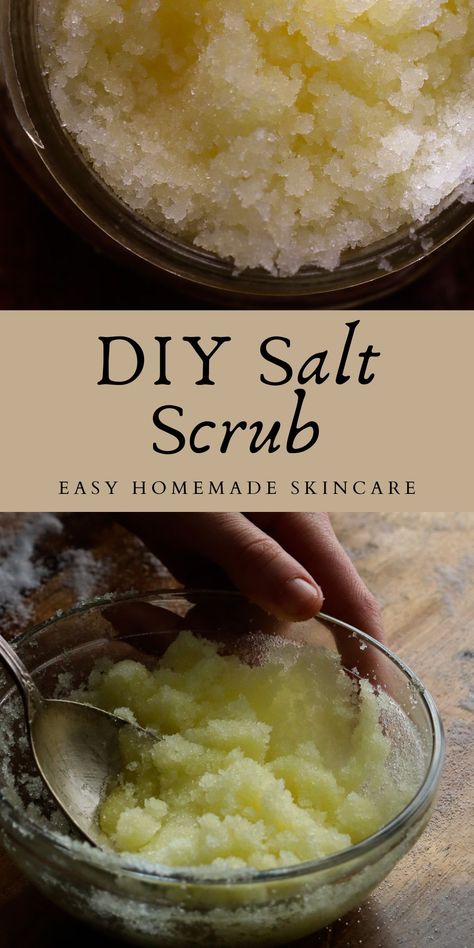 DIY salt scrub is a natural exfoliant that is sure to become a beloved part of your skincare routine! Body Salt Scrub Diy, Salt Hand Scrub Diy Recipes, Diy Epsom Salt Scrub Recipe, Epsom Salt Body Scrub Recipes, Salt Scrubs Homemade, Homemade Salt Scrubs Recipes, Epsom Salt Body Scrub Diy, Salt Scrub Diy Recipes, Salt Scrubs Diy