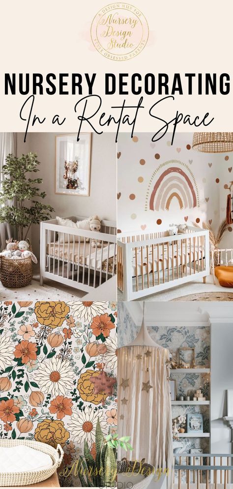 Are you a renter looking to add some personality to your nursery? We've rounded up the best tips when nursery decorating in a rental to help you make the most of the space and elevate it Temporary Nursery Ideas, Rent Friendly Nursery, Rental Nursery Decorating, Nursery Ideas In Apartment, Nursery Ideas For Renters, Rental House Nursery Ideas, Rental Friendly Nursery Decor, Apartment Friendly Nursery Ideas, Apartment Friendly Nursery