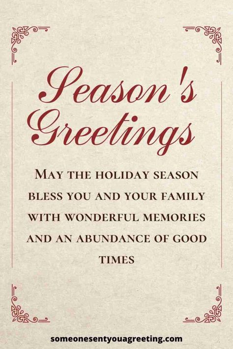 Wish someone a happy holidays and Season's Greetings with these Sason's Greetings messages and wishes for friends, family and more | #holidays #christmas #xmas #greetings Compliments Of The Season Wishes, Happy Holiday Greetings, Compliments Of The Season Greetings, Seasonal Greetings Card, Happy Holidays Quotes Inspiration, Season Greetings Quotes, Christmas Greetings Messages Families, Happy Merry Christmas Wishes, Seasons Greetings Design