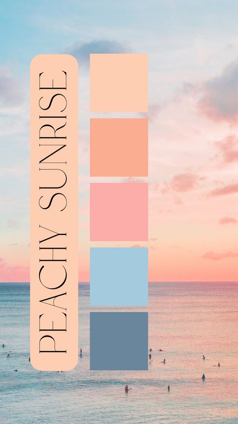 Costal Cowgirl Color Pallet, Sarah Cameron Color Palette, Light Blue Coral Color Palette, Neutral Sunset Color Palette, Beach Party Color Palette, Beachy Color Pallete, Sunset Beach Palette, Blue Pink Cream Color Palette, Blue Orange And Pink Aesthetic