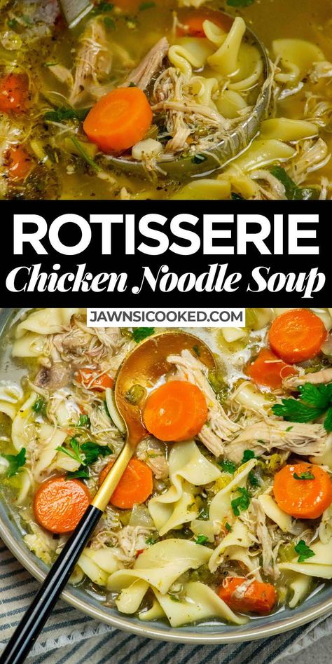 Leftover Roast Chicken Soup, Chicken Noodle Soup With Leftover Chicken, Crockpot Recipes Easy Cheap Dinners Rotisserie Chicken, Chicken Noodles With Rotisserie Chicken, Chicken Noodle Soup With Rotisserie Crock Pot, Homemade Chicken Noodle Soup With Rotisserie Chicken, Best Easy Chicken Noodle Soup, Chicken Soup Recipes Rotisserie, Rotisserie Chicken Noodle Soup Crockpot