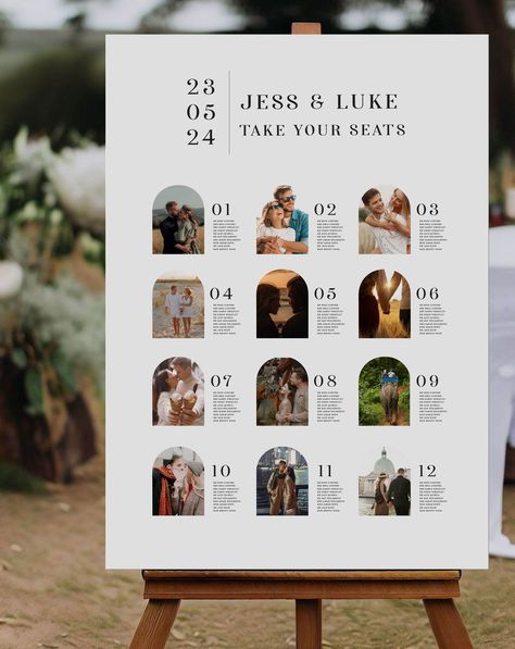 Arched Picture Marriage ceremony Seating Chart Concepts - Customizable Desk Names - Jess Picture Design- #Arched #Chart #Customizable #Design #Ideas #Jess #Names #Photo #Seating #table #Wedding Check more at https://howcandothis.com/weddingideas/arched-picture-marriage-ceremony-seating-chart-concepts-customizable-desk-names-jess-picture-design-2/ Ceremony Seating Chart, Wedding Sitting Plan, Seating Plan Sign, Wedding Seating Chart Display, Seating Chart Ideas, Wedding Seating Plan, Table Seating Chart, Wedding Table Seating, Wedding Table Names