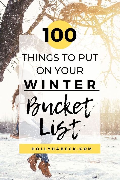 Looking for the best winter things to do? Check out this winter to do list with 100 unique seasonal ideas for couples, family friends, kids, for teens, and more. Take advantage of the cold weather start planning your winter bucket list today! #wintertodolist #winter #thingstodo # Winter To Do List Friends, Winter Bucket List For Best Friends, Winter To Do List Couples, Winter Date Bucket List, Winter Bucket List For Couples, Couples Things To Do, January Activities, Winter Bucket List, 100 Things To Do